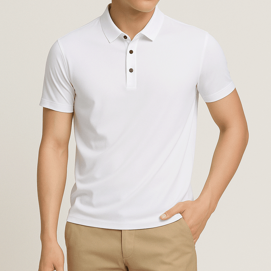 The Monarch Ice Silk Polo Shirt #03 Monarch White S