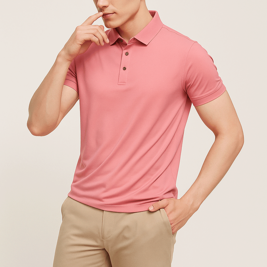 The Monarch Ice Silk Polo Shirt #03 Monarch Pink S 