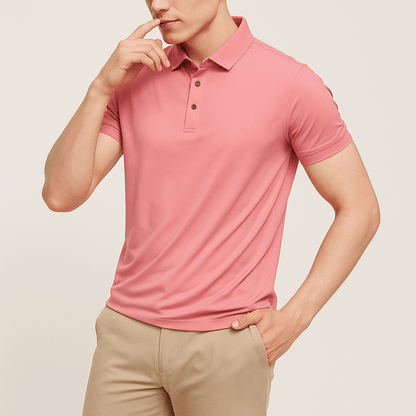 The Monarch Ice Silk Polo Shirt #03 Monarch Pink S 