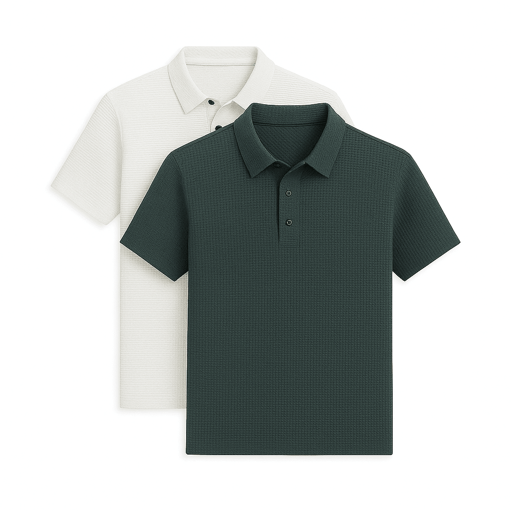 Ultra Fresh Silk Ice Polo Shirt (2-Pack + Free Watch) #01 Monarch White + Green S 